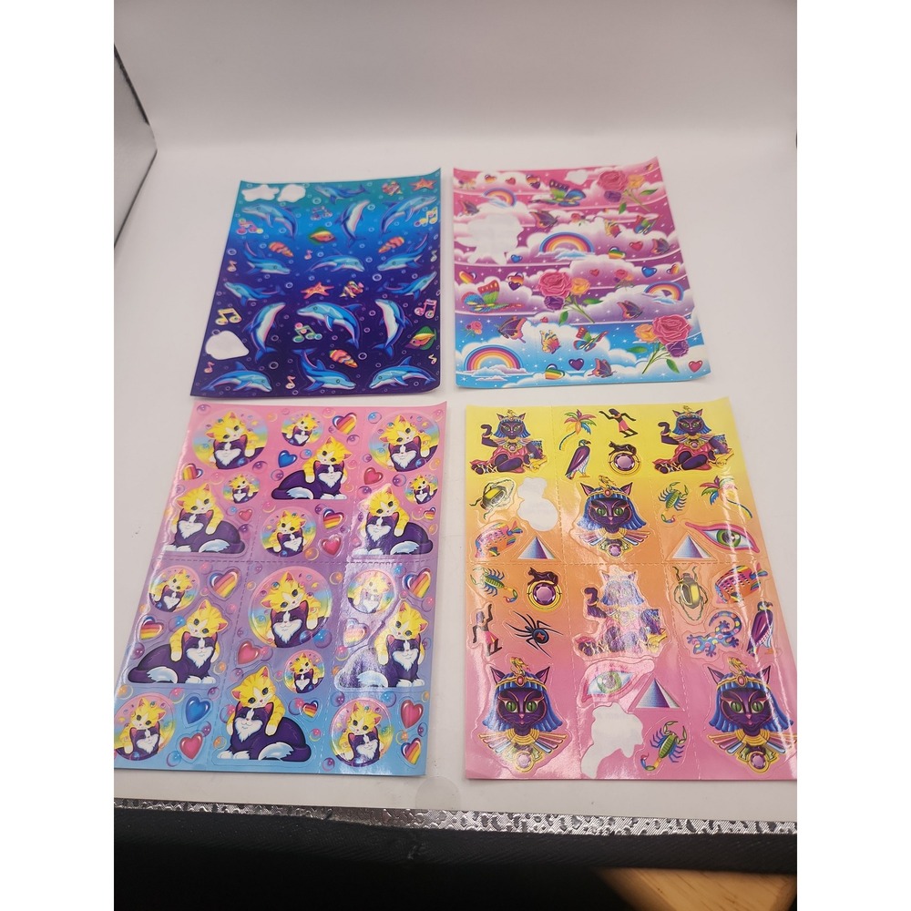 lisa frank stickers cats dolphins butterflies flowers vintage